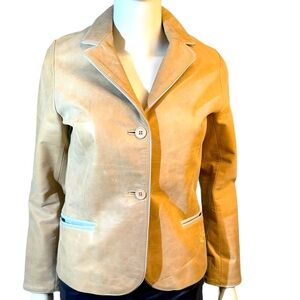 La Martina Polo Argentina 100% Leather Jacket Size 1 See Measurements